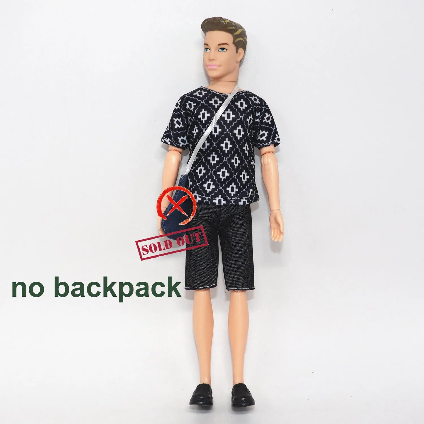 1 Set Ken Doll Cloth Fashion Daily Wear Student Suit With Backbag Schoolbag Male Doll Clothes 1/6 Ken Clothes Doll Accessories