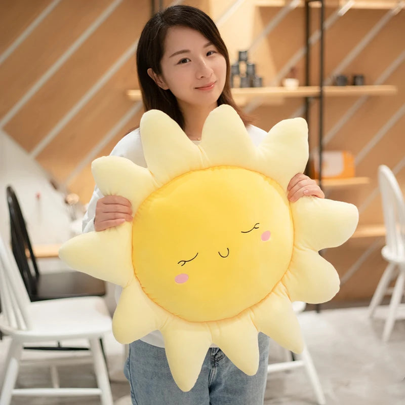 45/60/70cm Kawaii SUN car cushion Stuffed Pillow Soft Cushion Lovey Smile Cloud  Plush Toys For Children Baby Kids Girl Gift