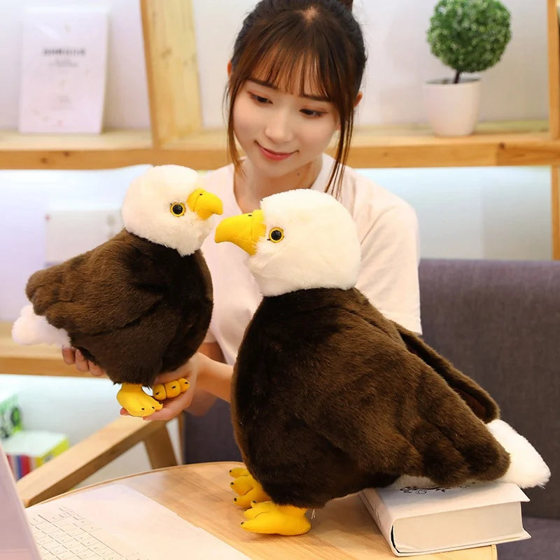 20cm-40cm New High Quality Bald Eagles Birds Plush Stuffed Toys Funny Seagull Animal Cartoon Doll Soft Feathers Birthday Gifts