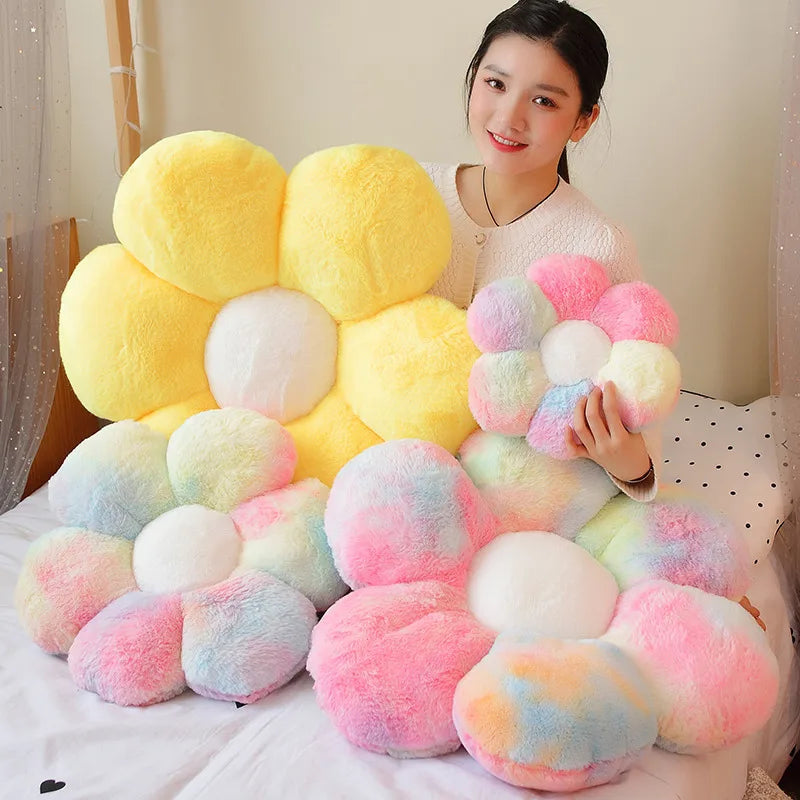 30/50/65cm Lifelike Flower Shaped Mat Plush Toys Baby Girls Children Playmate Cushion Stuffed Soft Plant Flowers Plush Pillow