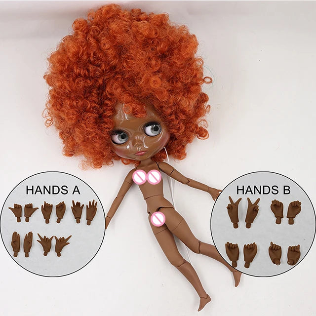 ICY DBS Blyth Doll 1/6 BJD Joint Body 30cm Nude Doll White Skin Tan Skin Dark Skin Special Price Girls Gift Random Eyes Colors