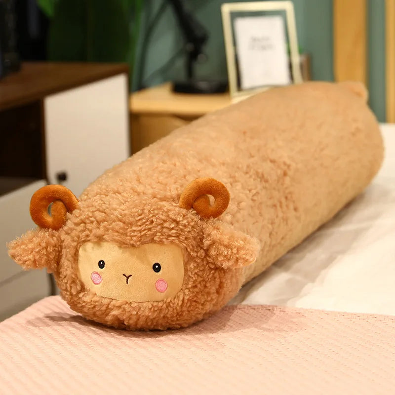 80/100/120cm Kawaii Lying Alpaca Plush Toy Japanese Alpaca Fluffy Stuffed Cute Sheep Llama Animal Sleep Pillow Home Decor Gift