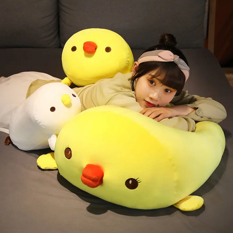 Down Cotton Plush Comfortable Chickens Pillow Toy Soft Cartoon Animals Yellow/White Duck Stuffed Doll Sofa Cushion Birthday Gift