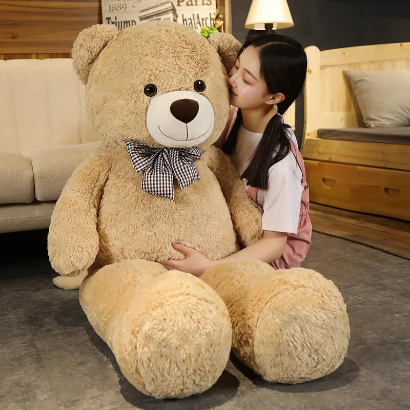 Giant 105cm Soft Teddy Bear Plush Toys White&Pink&Brown Bear Super Big Hugging Pillow Animal Cushion Children Birthday Gift