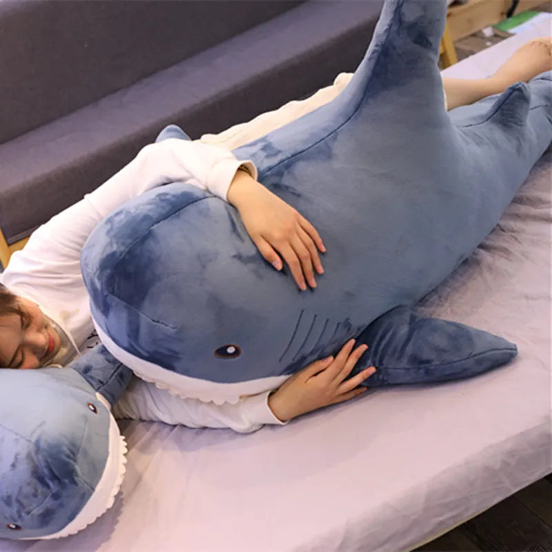 140cm Giant Big Funny Soft Bite Shark Plush Toy Stuffed Cute Animal Reading Pillow Appease Cushion Doll Gift For Children Baby