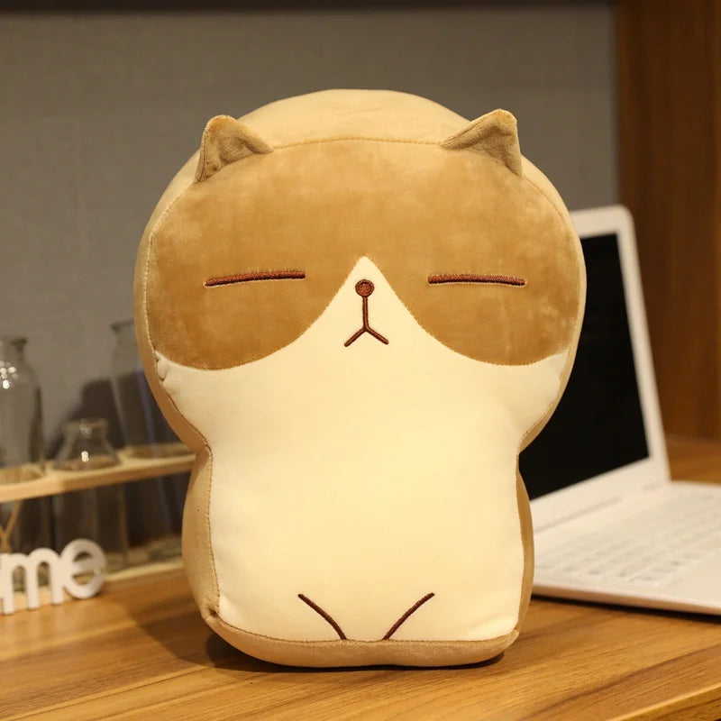 New Creative Toast Cat Plush Fat Pillow Soft Stuffed Cartoon Animal Cat Stuffed Doll Home Decor Girl Birthday Gift Chair Cushion