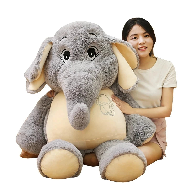 38-98cm Giant Plush Elephant Appease Doll Stuffed Big Happy Ears Animal Toys for Friend Soft Bed Pillow Cushion lover Gift