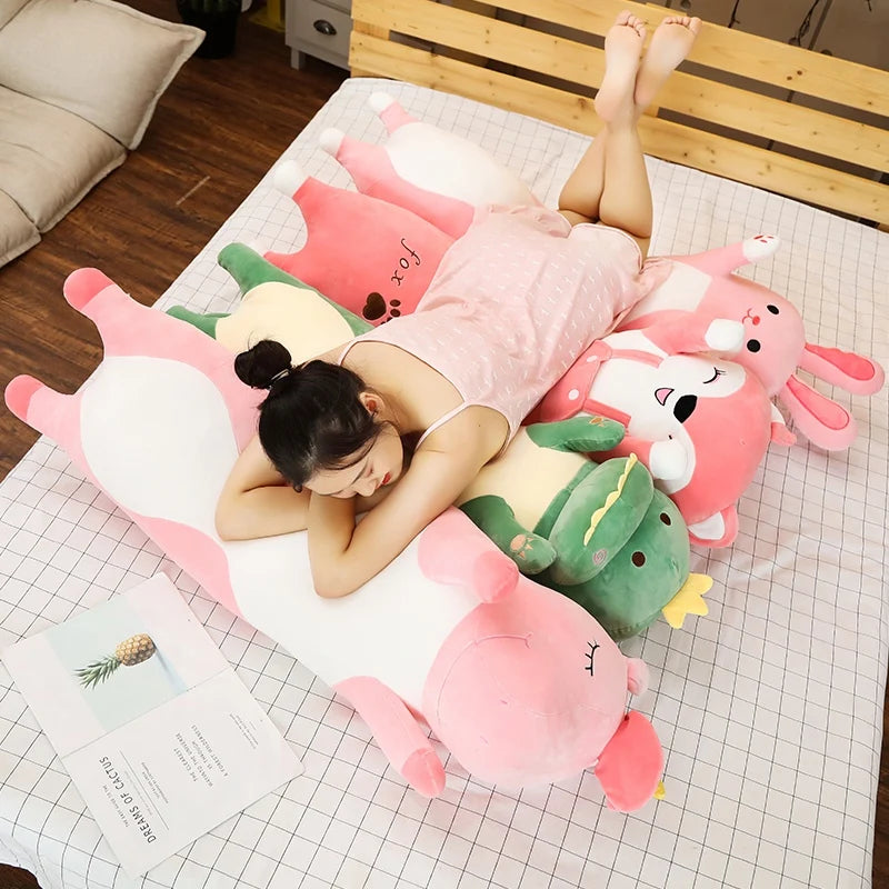 1pc 70/90/120cm Cartoon Animal Dinosaur Unicorn Cat Plush Toys Stuffed Soft Long Sleeping Pillow Dolls Children Birthday Gift