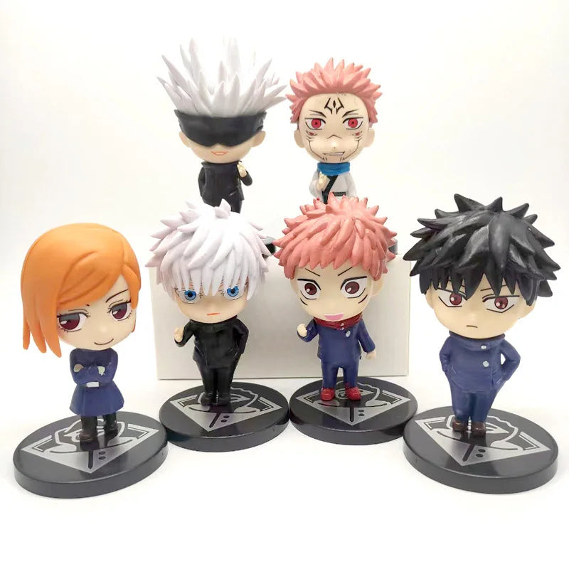 6/8Pcs Anime Jujutsu Kaisen Figures Itadori Yuji Fushiguro Megumi Action Figure Gojo Satoru Kugisaki Nobara PVC Model Toys Dolll