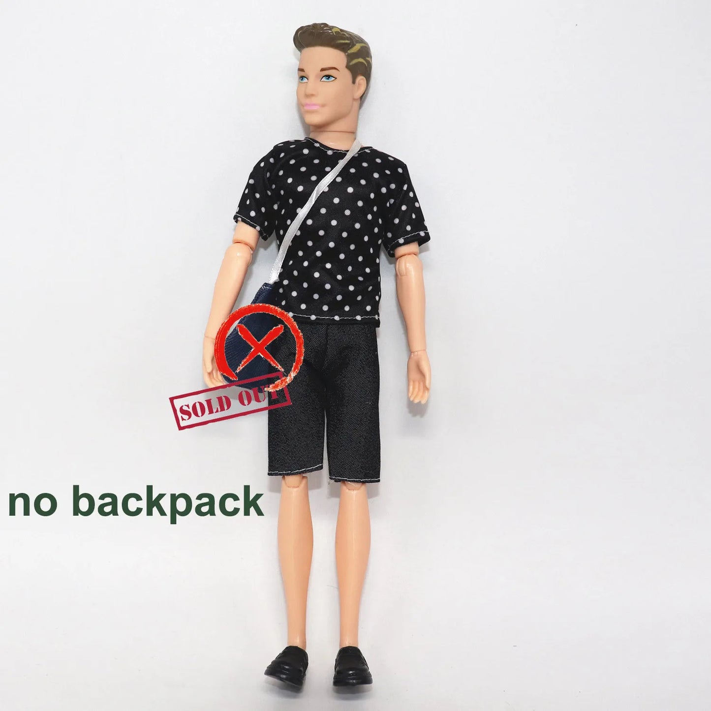 1 Set Ken Doll Cloth Fashion Daily Wear Student Suit With Backbag Schoolbag Male Doll Clothes 1/6 Ken Clothes Doll Accessories