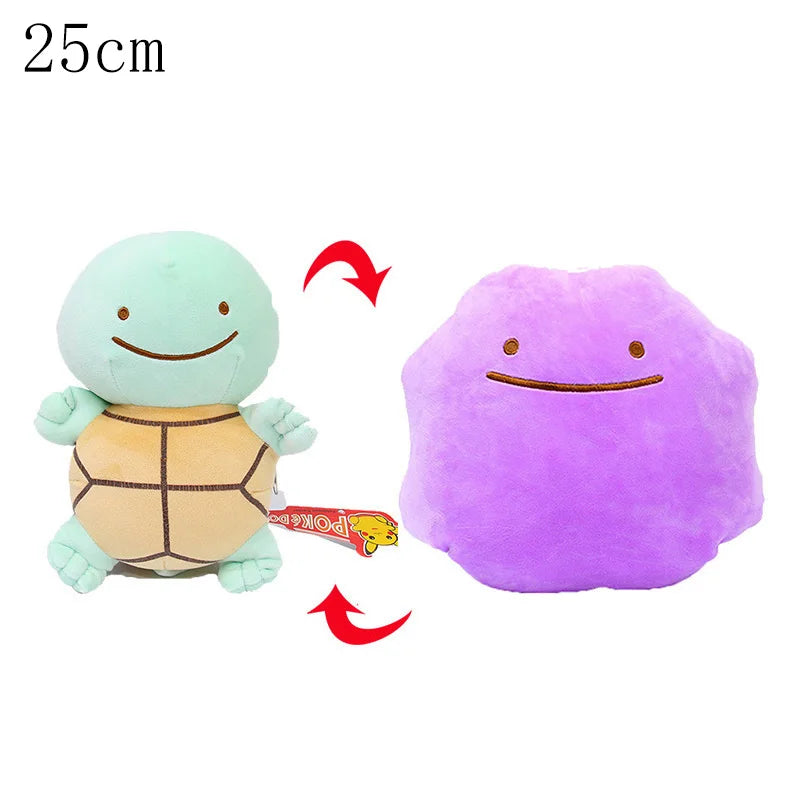 Pokemon Double Sided Ditto Flip Reversible Plush Toy Cartoon Image Expression Eevee Lapras Snorlax Gengar Stuffed Doll Gift