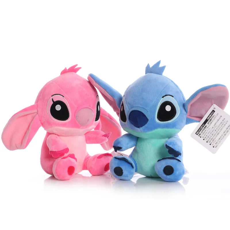 20cm Disney Lilo & Stitch Couple Models Cartoon Stuffed Plush Dolls Anime Plush Baby Toys Pendant Toys Girl Kids Birthday Gift