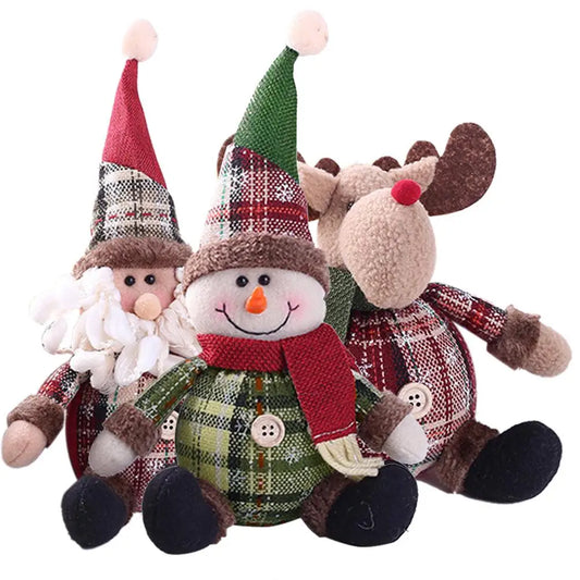 Xmas Doll Santa Snowman Deer Shaped Doll Christmas Decoration Gift Doll Christmas Tree Hanging Ornament New Year Xmas Home Decor