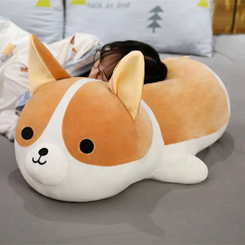 85cm Giant Size Cute Corgi Dog Plush Toys Stuffed Animal Puppy Dog Pillow Soft Lovely Doll Kawaii Christmas Gift