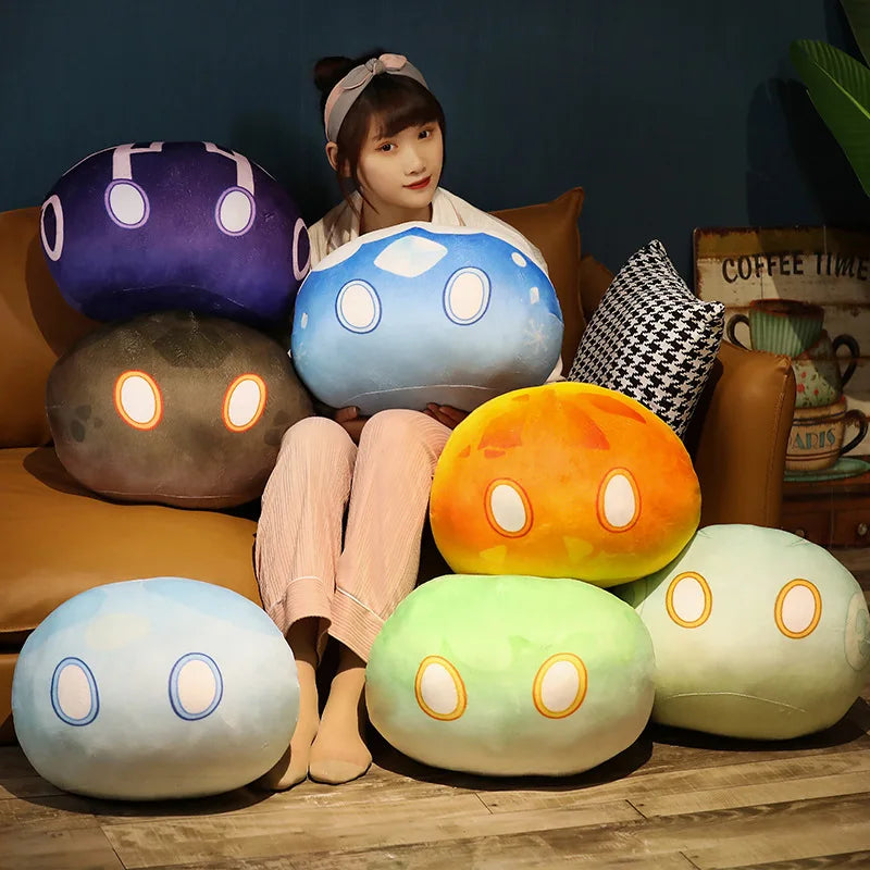 Cartoon Pendant Game Genshin Impact Cosplay Slime Anime Velvet Plush Pillow Project Elements Kids Toys Girls Gifts Spinning Ball