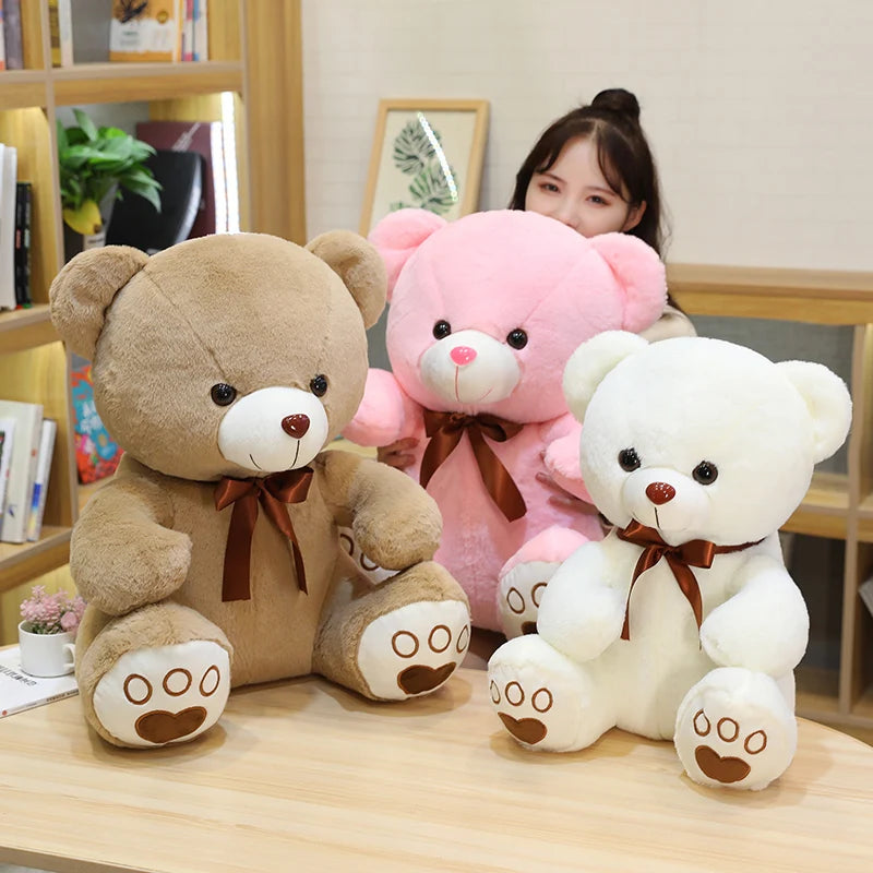 High Quality 35/50/60CM 5 Colors Lovely Bow-Knot Bear Doll Stuffed Animal Bear Plush Toys Lovers Girls Birthday Baby Gift