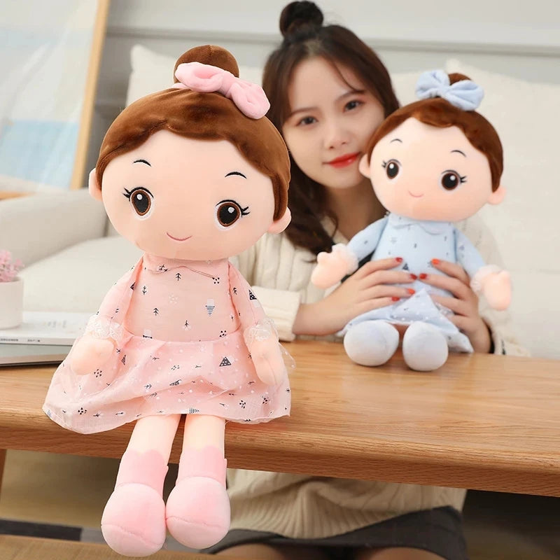 45/90cm Super Kawaii Plush Girls Doll with Clothes Kid Girls Baby Appease Toys Stuffed Soft Cartoon Plush Toys for Children Gift