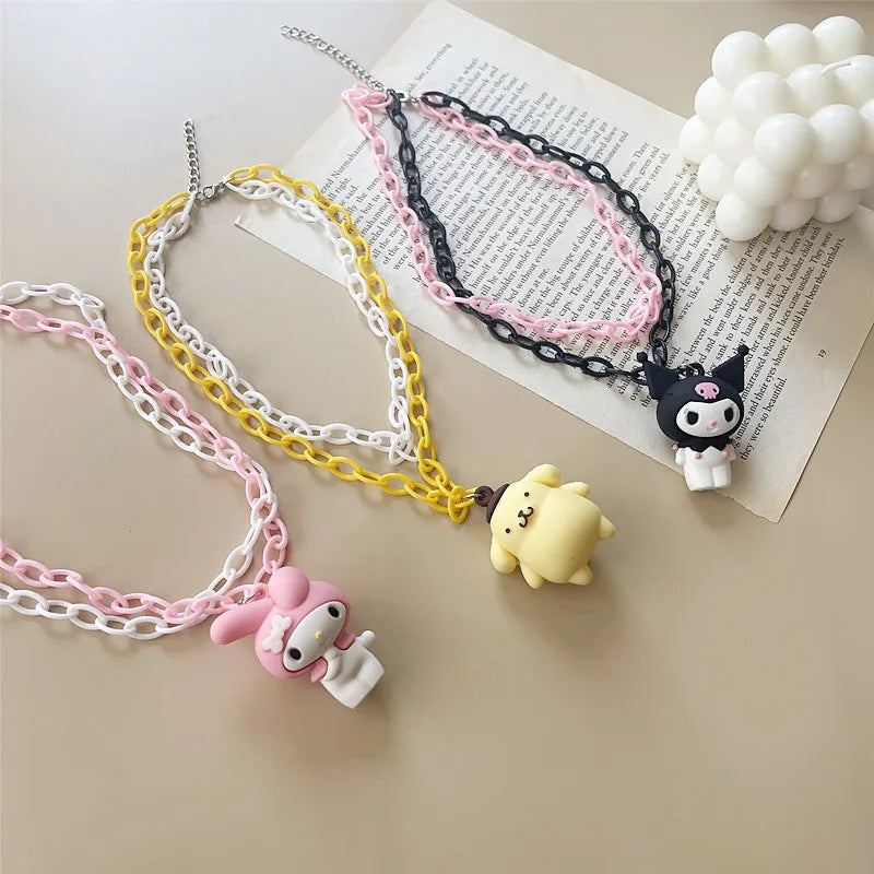Kawaii Sanrio Plush Necklace for Girls - Plushy Mart