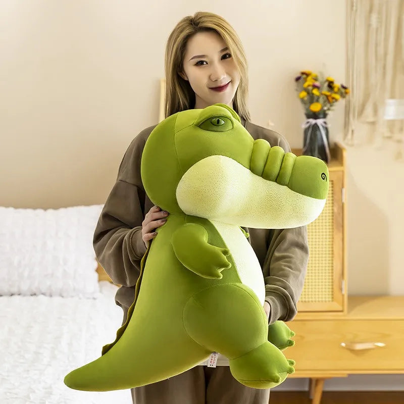 Giant Real Lifelike Standing Crocodile Plush Toy Soft Stuffed Animal Crocodile Pillow Simulation Alligator Doll Room Sofa Decor