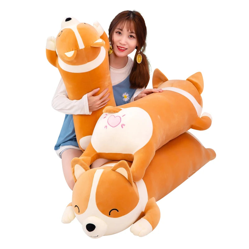 Giant Cute Corgi Dog Plush Pillows Stuffed Soft Down Cotton Animal Kids Toys Kawaii Shiba Inu Dolls for Children Birthday Gift