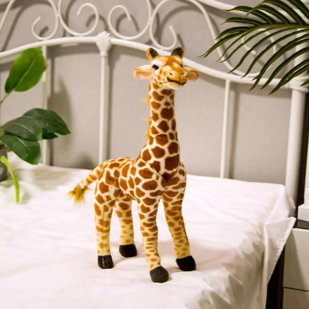 35-55cm Real Life Cute Giraffe Plush Toys Stuffed Animal Dolls Soft Simulated Deer Toy for Kids Baby Birthday Gift Home Decor