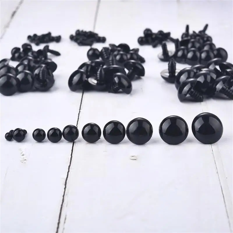 100pcs 5-8mm Eyeball Doll Accessories Black Plastic Plush Safety Eyes Amigurumi For Toys 5mm 8mm DIY Funny Toy Eyes Animal