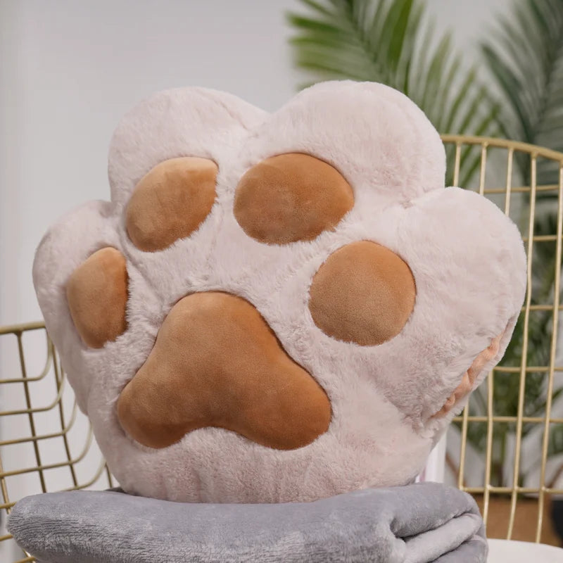 Kawaii Animal Bear Paw Pillow Cute Stuffed Cat Paw Hand Warmer Plush Blanket Home Chair Decor Children Gift