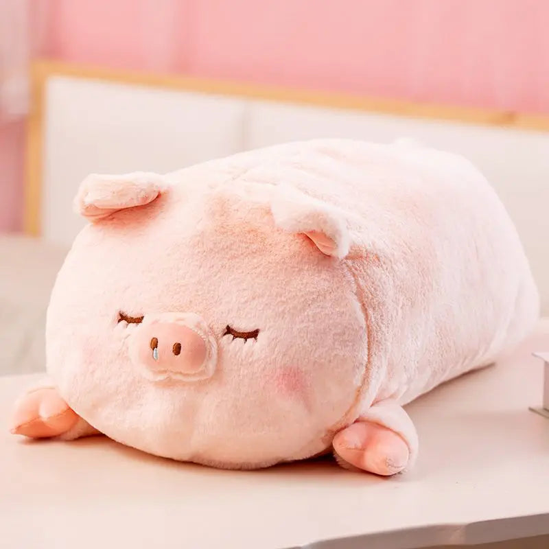 60cm Squish Pig&Fox&Dog&Rabbit Stuffed Doll Lying Plush Piggy Toy Animal Soft Plushie Pillow Cushion Kids Baby Comforting Gift