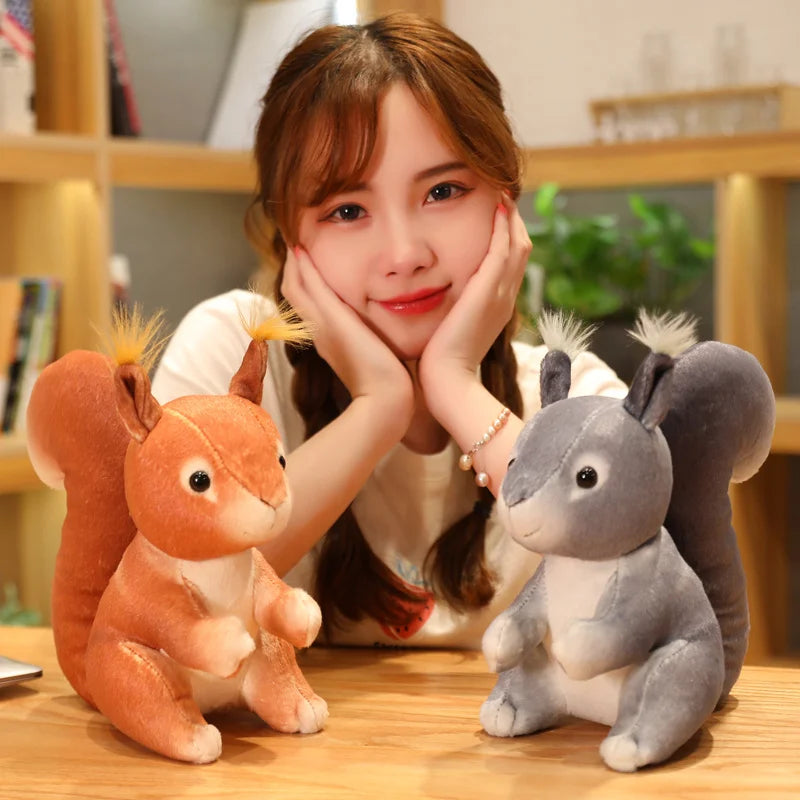 Soft Unique Lifelike Squirrel Plush Toys Simulation Squirrel Stuffed Toy Dolls Wild Animals Doll Children Kids Birthday Gifts