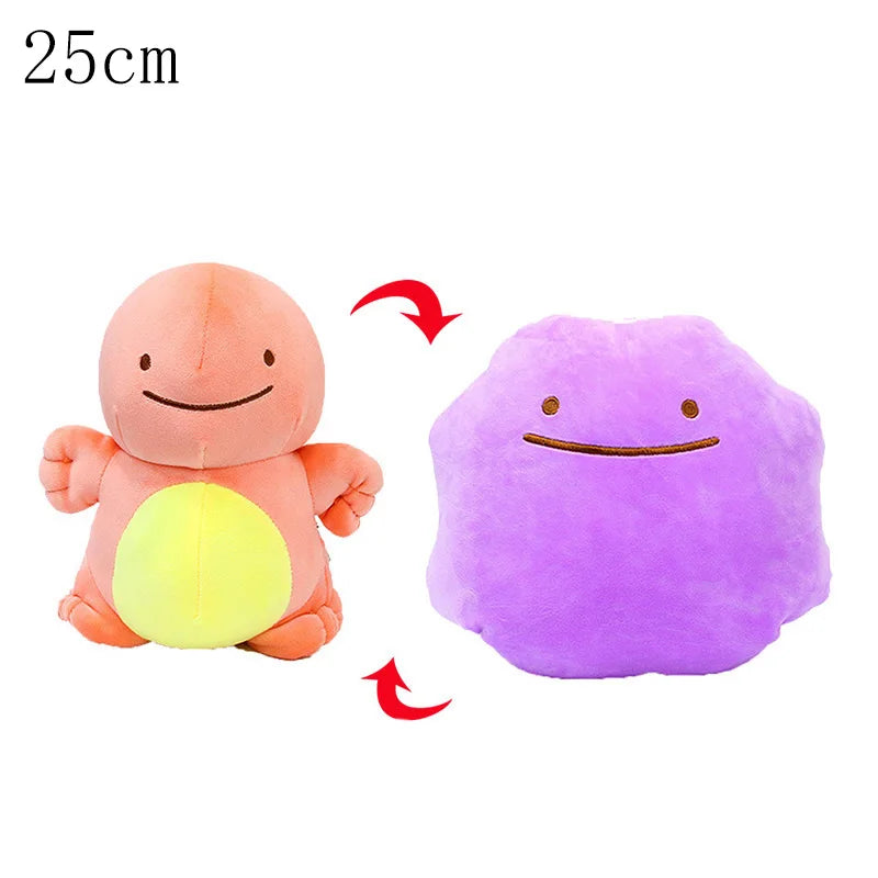 Pokemon Double Sided Ditto Flip Reversible Plush Toy Cartoon Image Expression Eevee Lapras Snorlax Gengar Stuffed Doll Gift