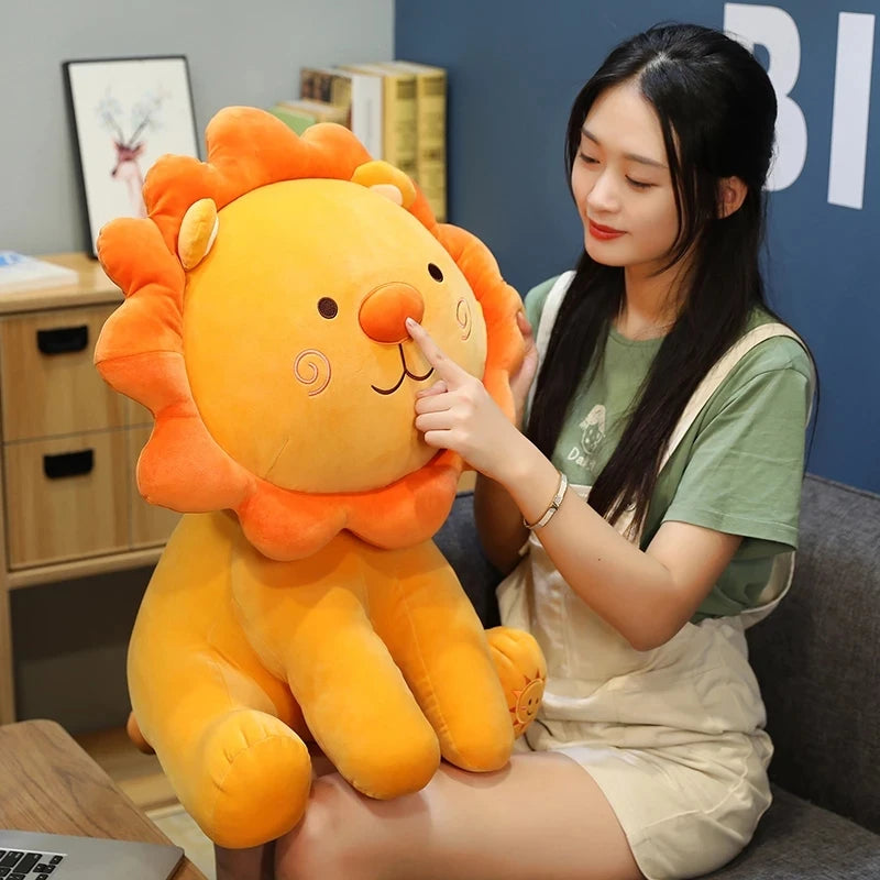 50cm Kawaii Smile Lion Plush Toys Cartoon Sunshine Lion King Pillow Stuffed Soft Animal Cushion for Children Girls Gifts