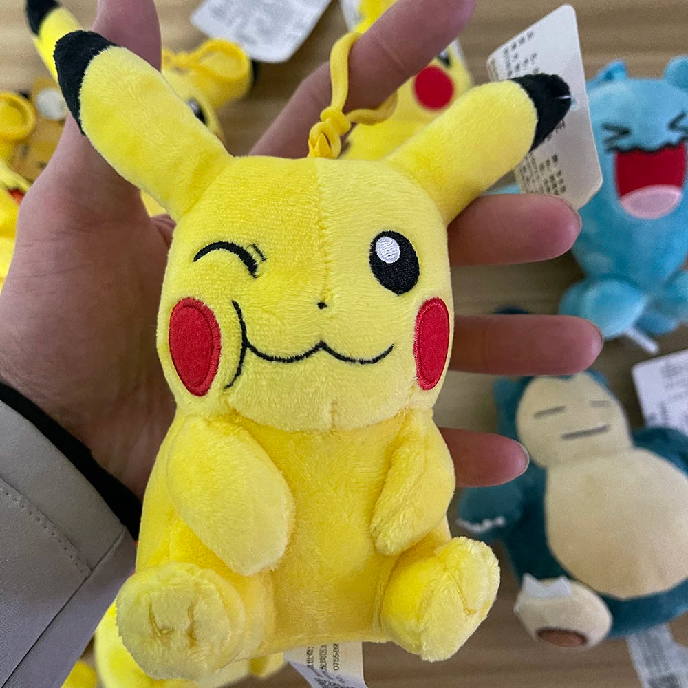 Pokemon Bag Pendant Cute Plush Pikachu Keychain Charmander Squirtle Bulbasaur Snorlax Stuffed Toy Small Doll Gift For Kid