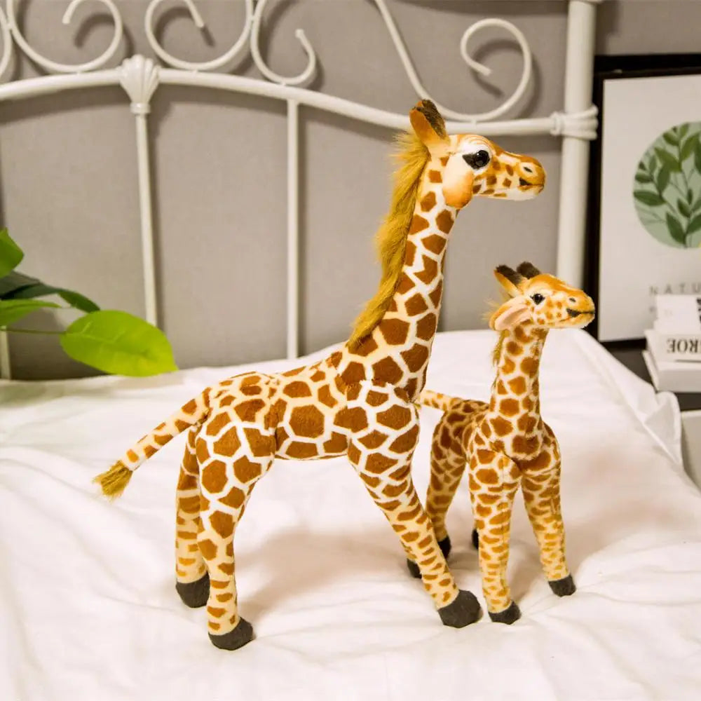 35-55cm Real Life Cute Giraffe Plush Toys Stuffed Animal Dolls Soft Simulated Deer Toy for Kids Baby Birthday Gift Home Decor