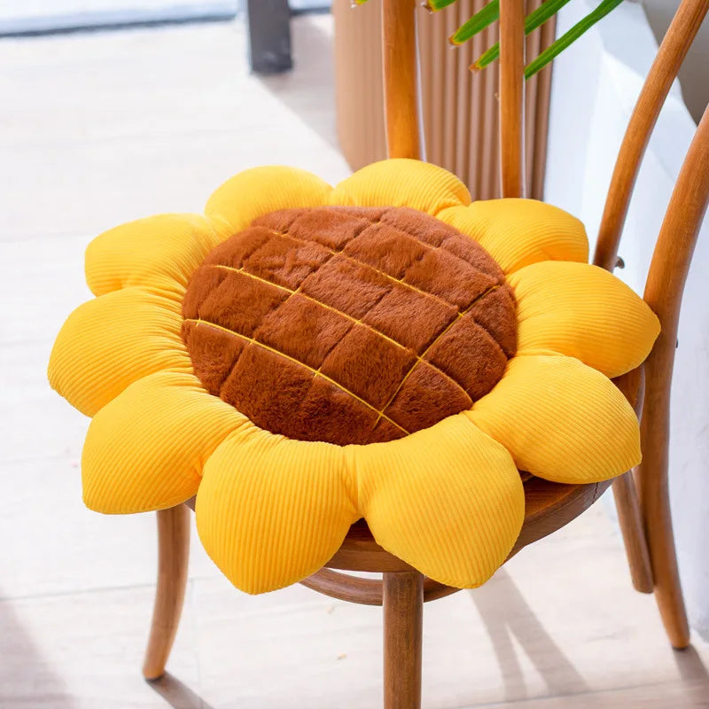 40/50/70CM 1pc Stuffed Sunflower Plush Plant Seat Cushion Flowers Decor Pillow Props For Sofa Chair Indoor Floor