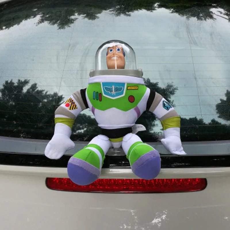 Toy Story Woody Buzz Lightyear Car Plush Toys Outside Hang Toy Auto Accessories Car Decoration Car Roof Doll Cartoon Decoration