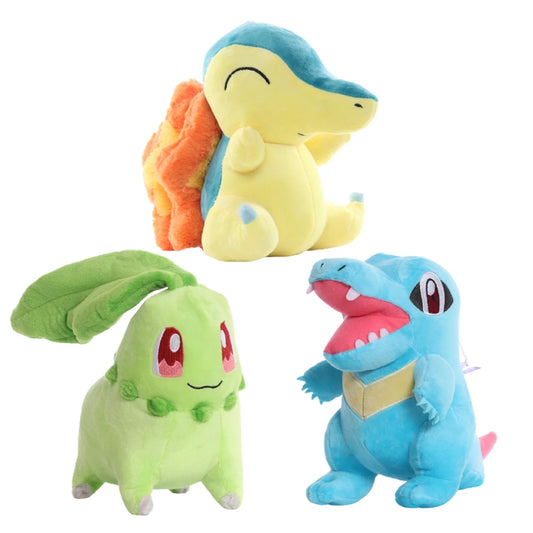 Pokemon Anime Pikachu Cyndaquil Chikorita Totodile Kawaii Plush Toy Stuffed Doll Christmas Halloween Gifts For Kids