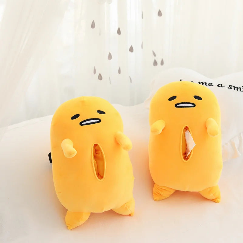 Cartoon Cute Yolk Man Plush Tissue Box Durable Home Car Sofa Paper Tissue Holder Napkin Case Pouch Kids Toys Dolls