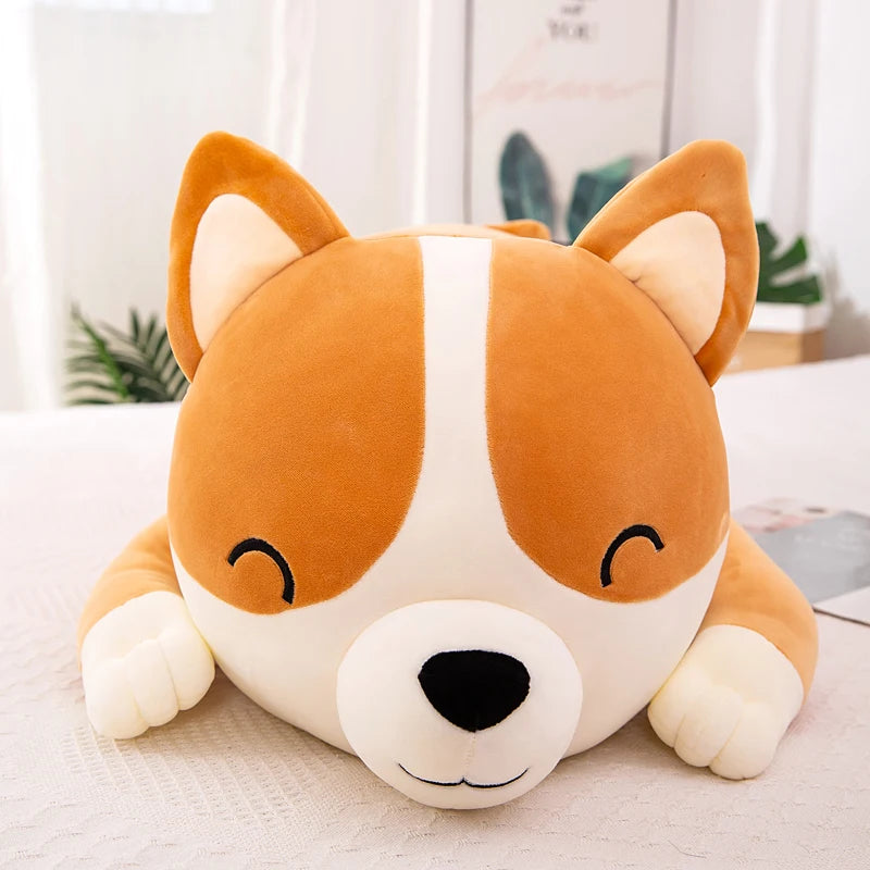 Giant Cute Corgi Dog Plush Pillows Stuffed Soft Down Cotton Animal Kids Toys Kawaii Shiba Inu Dolls for Children Birthday Gift