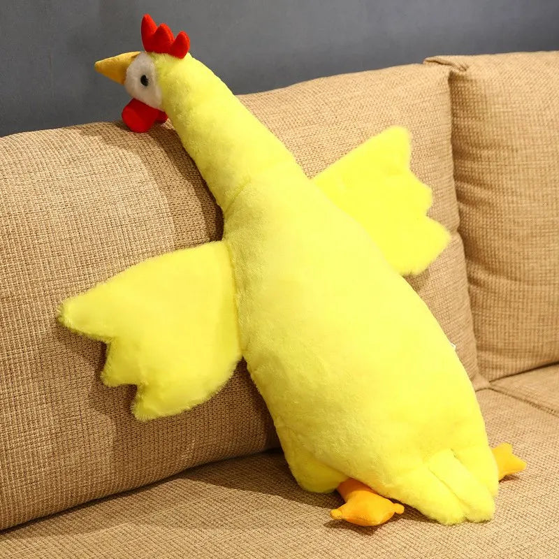 Giant Wings Yellow/White Chickens Plush Toy Stuffed Animal Cock Doll Sleep Long Cushion Boyfriends Pillow Birthday Gift