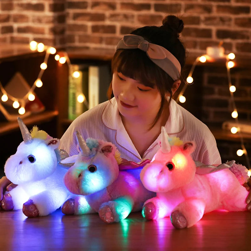 Lighting Unicorn Luminous Unicorn Plush Toy Lovely Animal  Soft Stuffed Doll Baby Appease Toys Kids Birthday Gift