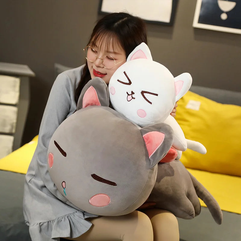 28/40/65cm Cute Lying Cat Plush Toys Stuffed Soft Animal Dolls Lovely Cat Pillow Toys for Children Girls Birthday Gifts