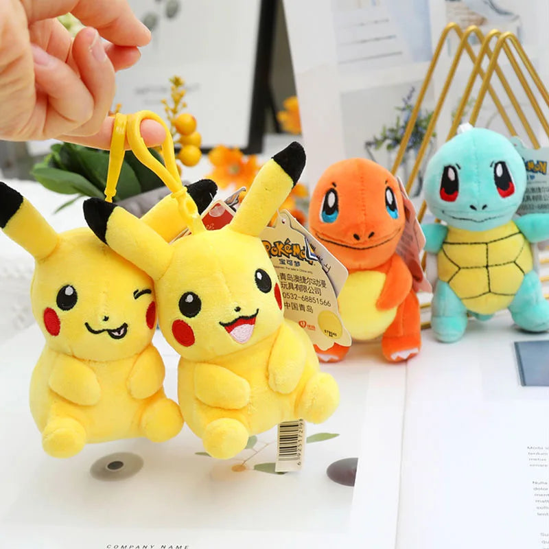 Anime Pokemon Plush Pikachu Charmander Plush Toy Squirrel Bulbasaur Jiggles Lapras Eevee Snorlax Keychain Xmas Gift For Kids