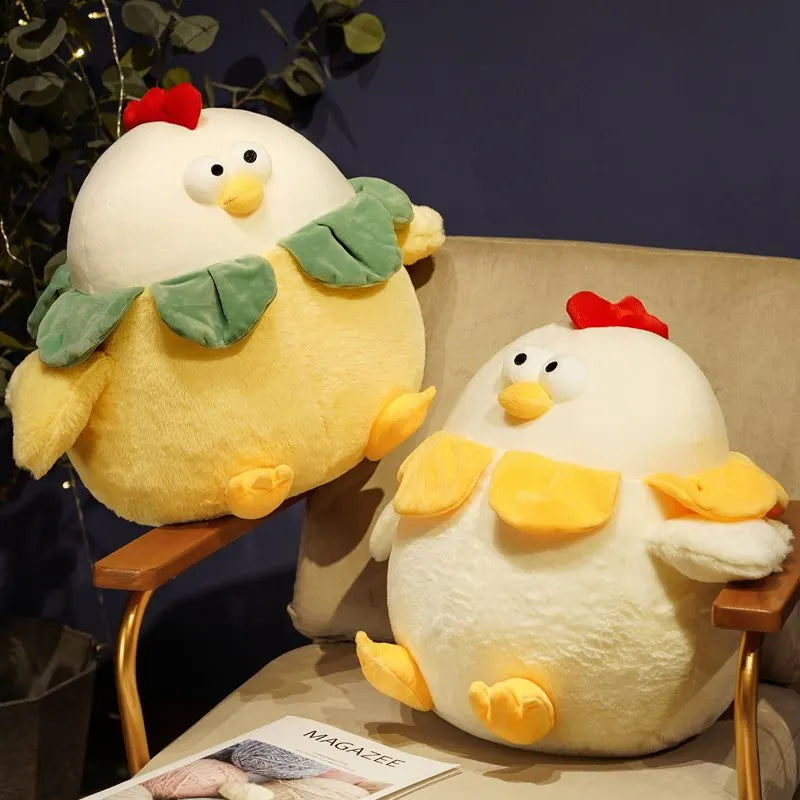 Foolishly Cute Fat Chickens Plush Toy Soft Hairy Flower Chicken Stuffed Doll Home Decor Best Christmas Gift For Girlfriends