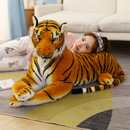 50-160cm Lifelike Tiger Plush Toys Ferocious Wild Animals Simulation White Brown Forest King Doll Children Kids Birthday Gifts