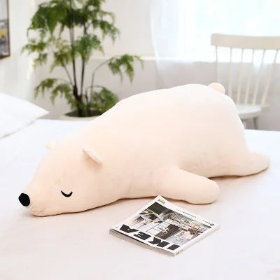 35cm Kawaii Baby Dressing Polar Bear Plush Doll Baby Soft Stuffed Wearable Sleeping Bear Pillow Animal Plush Toy Kids Gifts