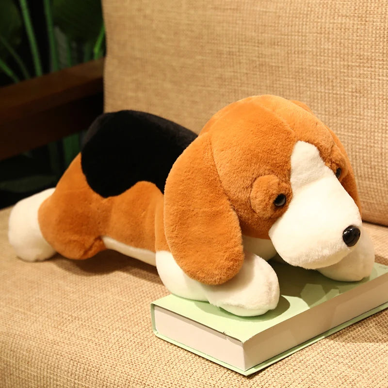 40-80CM Kawaii Stuffed Dog Plush Toy Lying Beagle Puppy Dog with Clothes Soft Pillows Cute Animals Doll Birthday Gift