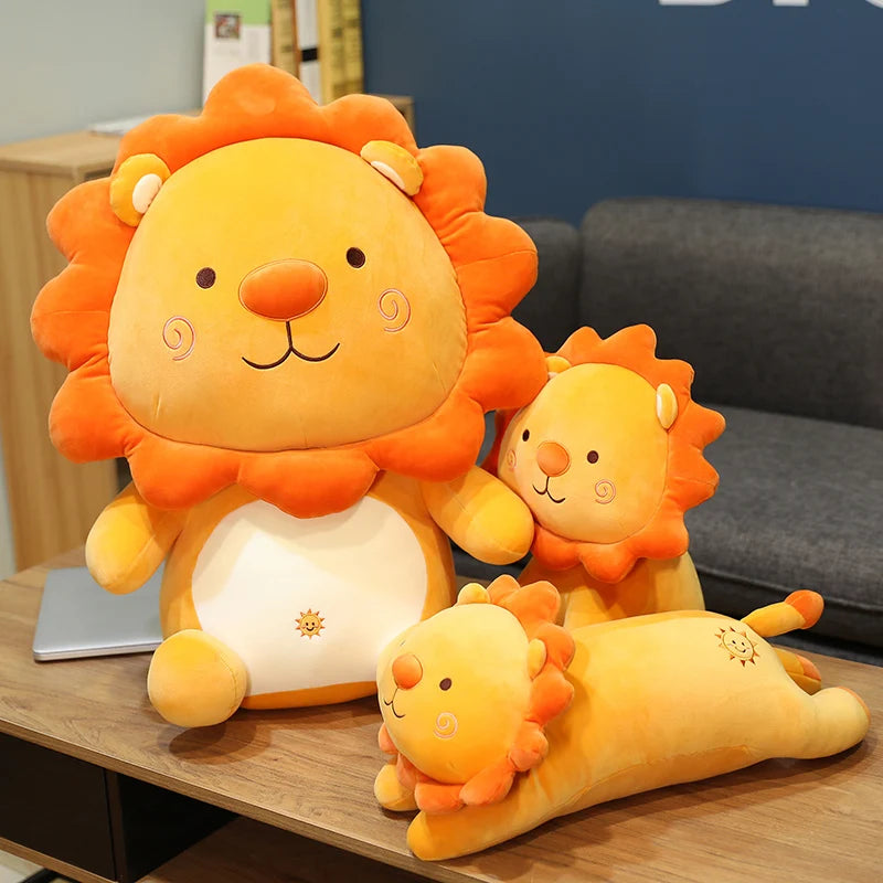 50cm Kawaii Smile Lion Plush Toys Cartoon Sunshine Lion King Pillow Stuffed Soft Animal Cushion for Children Girls Gifts