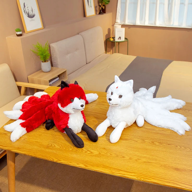 55cm Soft Cute Long nine tail Fox Plush Toy Stuffed Kids Doll Fashion Kawaii Gift for Children Birthday Gift Home Shop Decor