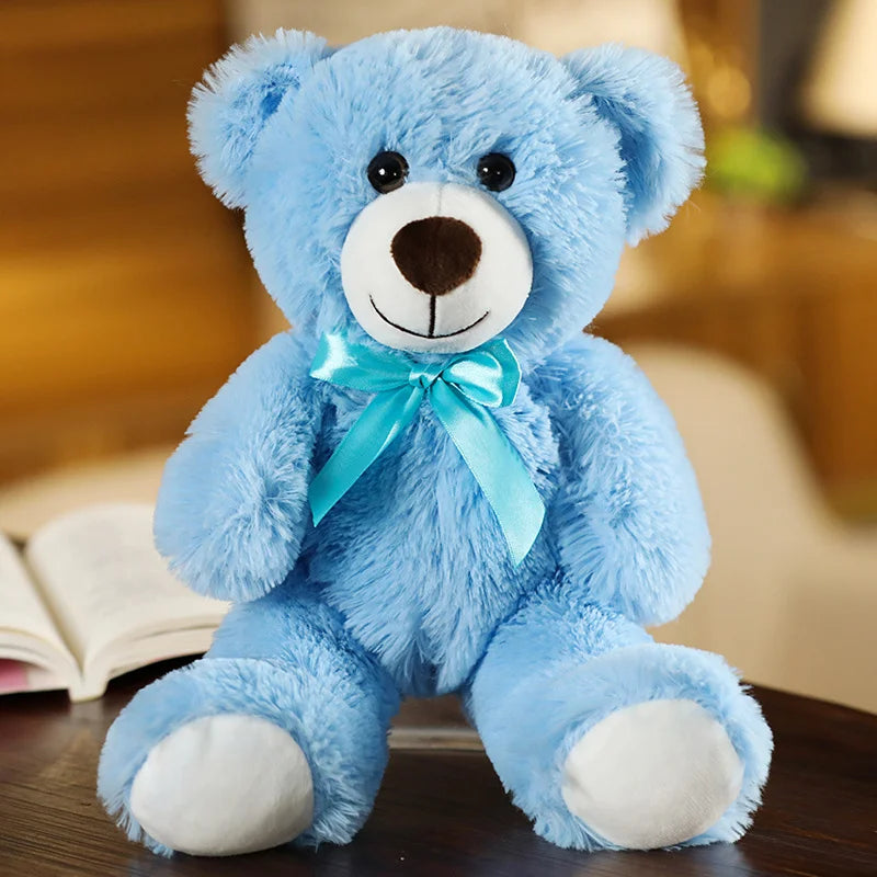 35CM Cute Colorful Bow Tie Bear Doll Plush Toy Hug Bear Doll Children Birthday Gift Pillow bear Home Living Room Bedroom