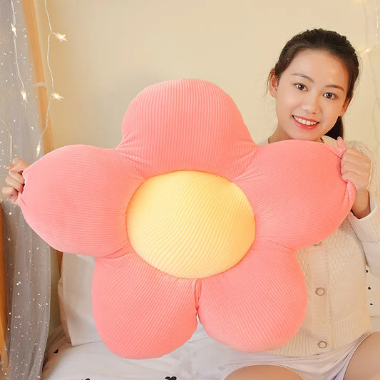 40/50/60CM Flower Plush Cushion Soft Cartoon Plant Stuffed Doll Chair Cushion Sofa Pillow Bed Decorative Floor Mat Kawaii Gift